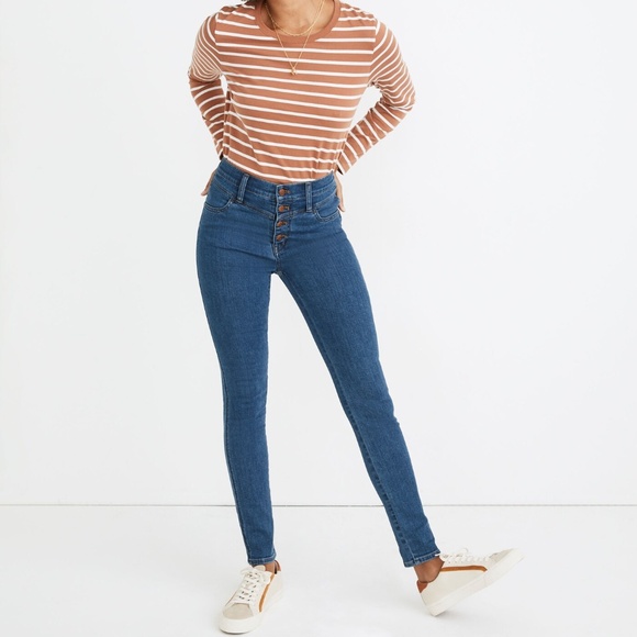 Madewell Denim - Madewell 10" High-Rise Roadtripper Jeans in Eversall Wash: Button-Front Size 26T